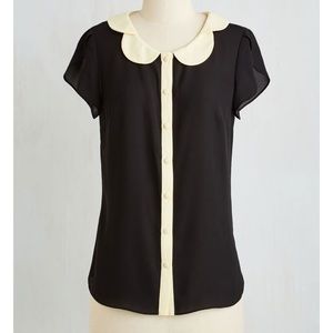 Black and cream retro blouse